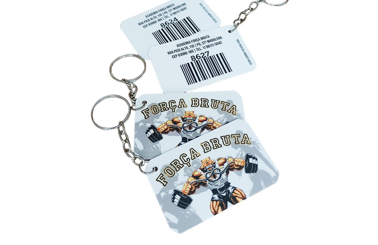 Chaveiro em PVC personalizado para academias, clubes e controle de acesso