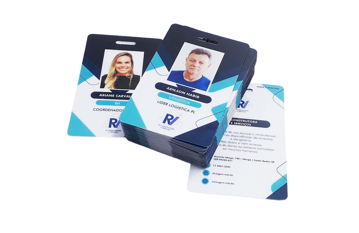 Crachá personalizado em PVC para empresas e controle de acesso Mifare